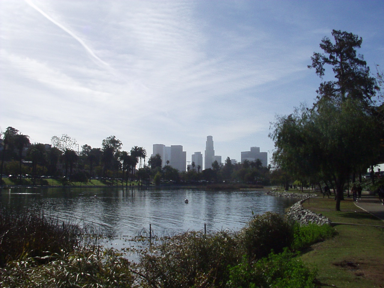 A walk around a park with a view of Los Angeles